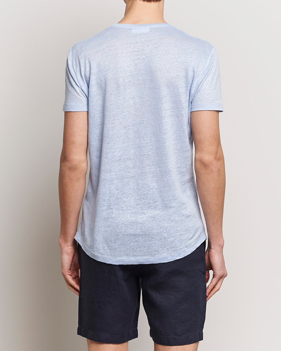 Mies | T-paidat | Orlebar Brown | OB Linen Crew Neck Tee Soft Blue