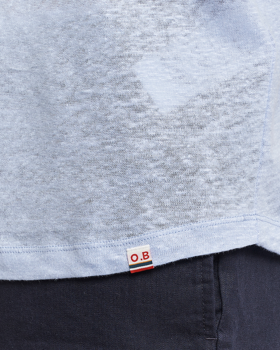 Mies | T-paidat | Orlebar Brown | OB Linen Crew Neck Tee Soft Blue