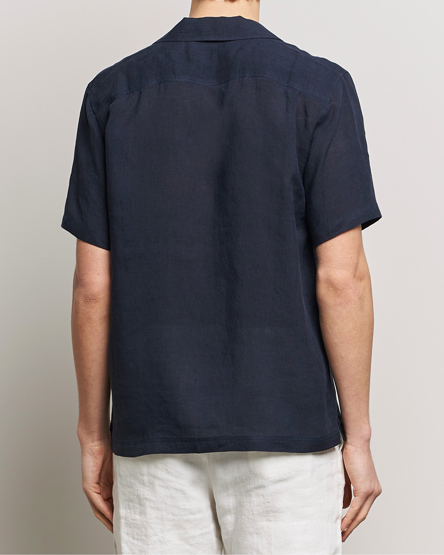 Mies | Kauluspaidat | Orlebar Brown | Maitan Short Sleeve Linen Shirt Night Iris