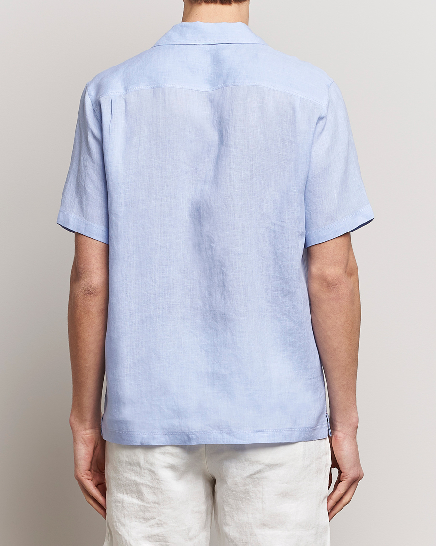 Mies | Kauluspaidat | Orlebar Brown | Maitan Short Sleeve Linen Shirt Soft Blue
