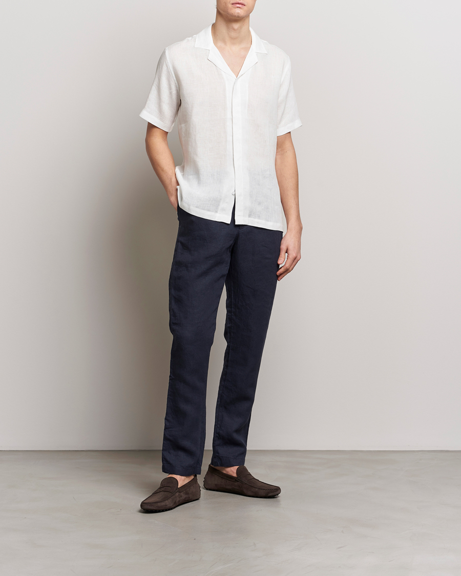 Mies | Kauluspaidat | Orlebar Brown | Maitan Short Sleeve Linen Shirt White