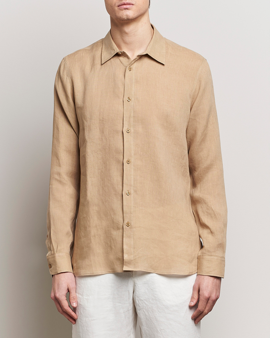 Mies | Kauluspaidat | Orlebar Brown | Justin Linen Shirt Biscuit