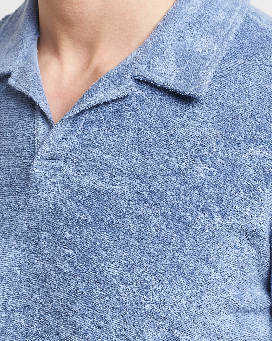 Mies | Puserot | Orlebar Brown | Santino Organic Cotton Terry Polo Springfield Blue