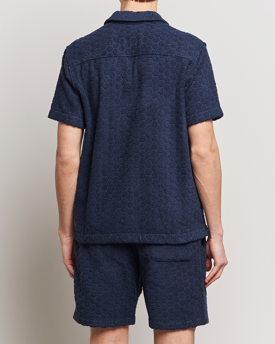 Mies | Kauluspaidat | Orlebar Brown | Howell Atom Towelling Short Sleeve Shirt Night Iris