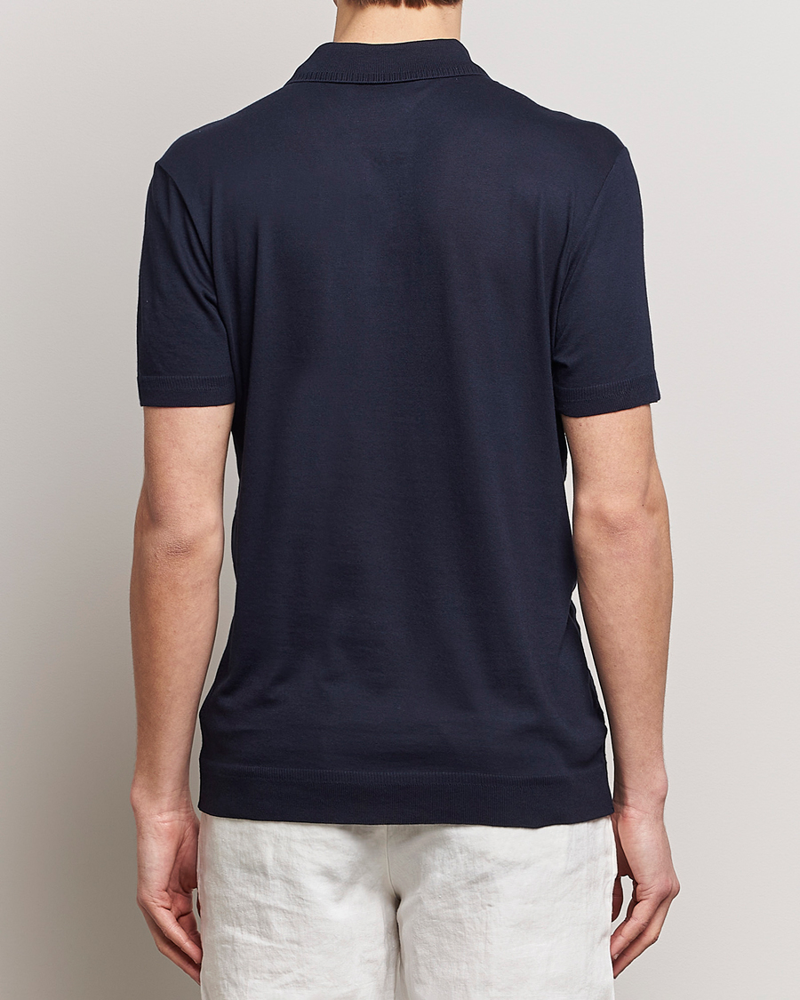 Mies | Pikeet | Orlebar Brown | Jarrett Jaquard Knitted Ribb Polo Night Iris