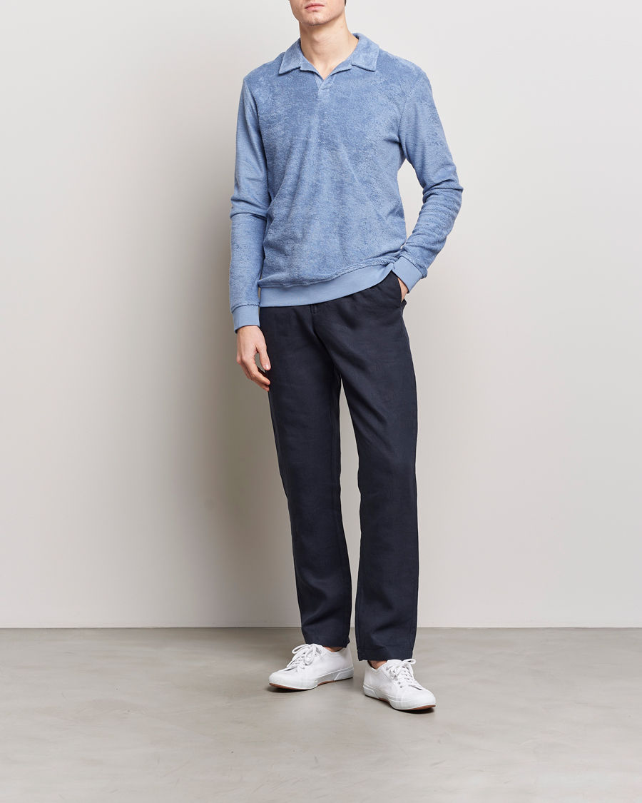 Mies | Housut | Orlebar Brown | Cornell Linen Trousers Night Iris