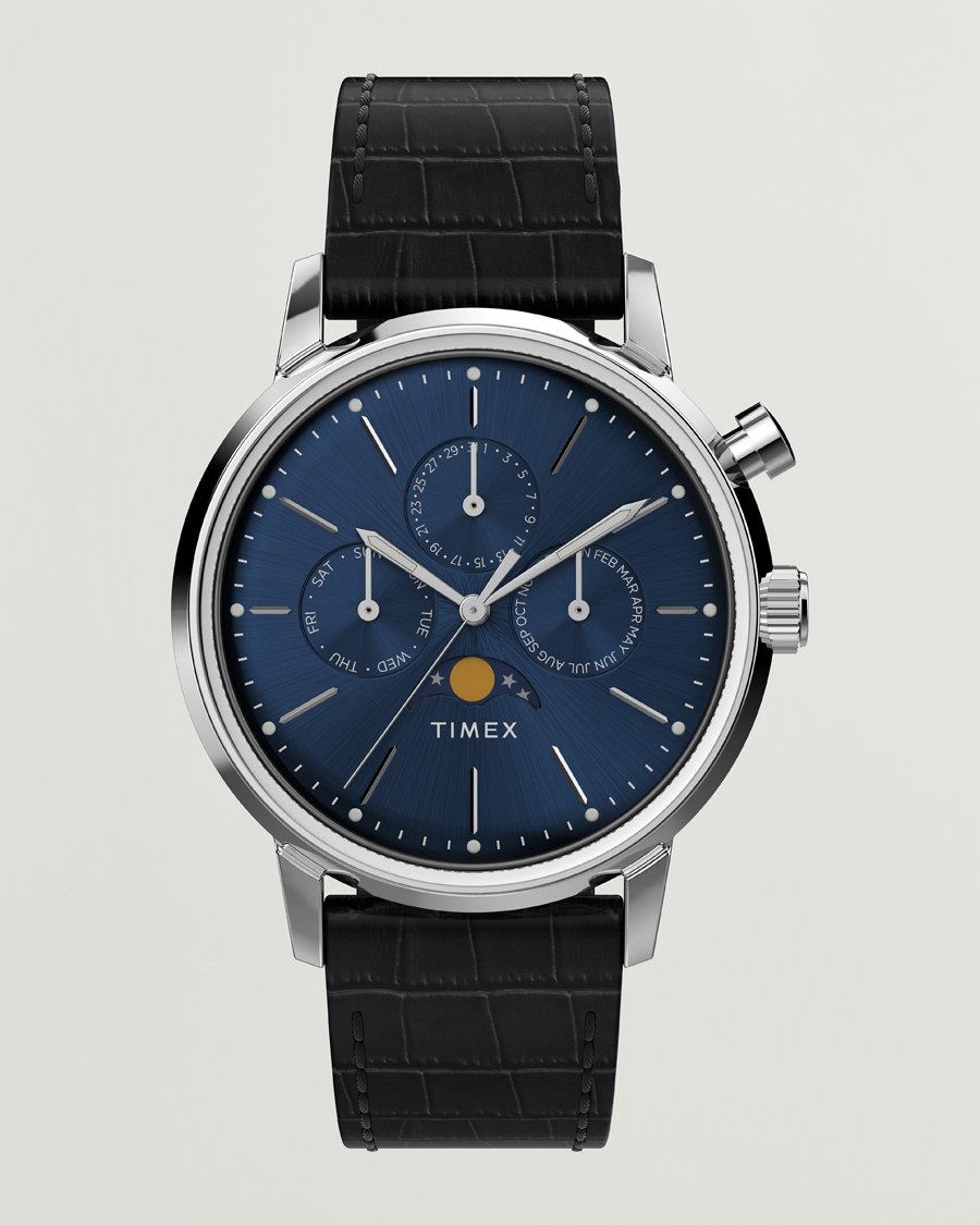 Mies | Timex Marlin Moon Phase Quartz 40mm Blue Dial | Timex | Marlin Moon Phase Quartz 40mm Blue Dial