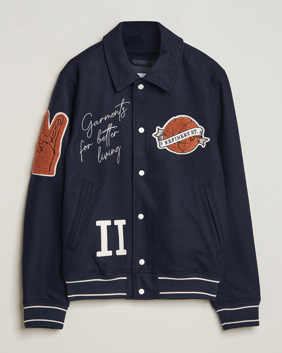 Mies | Takit | LES DEUX | Varsity Wool Jacket Dark Navy