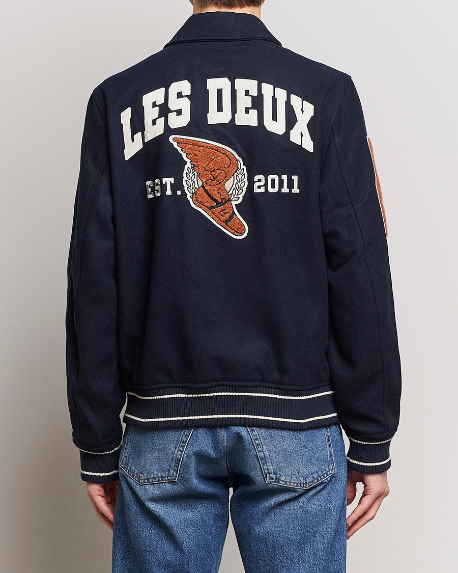Mies | Takit | LES DEUX | Varsity Wool Jacket Dark Navy