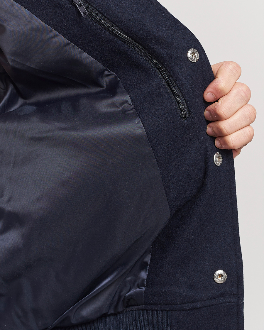 Mies | Takit | LES DEUX | Varsity Wool Jacket Dark Navy