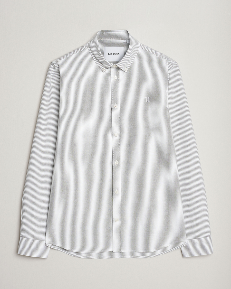 Mies | Kauluspaidat | LES DEUX | Kristian Oxford Shirt Green/White