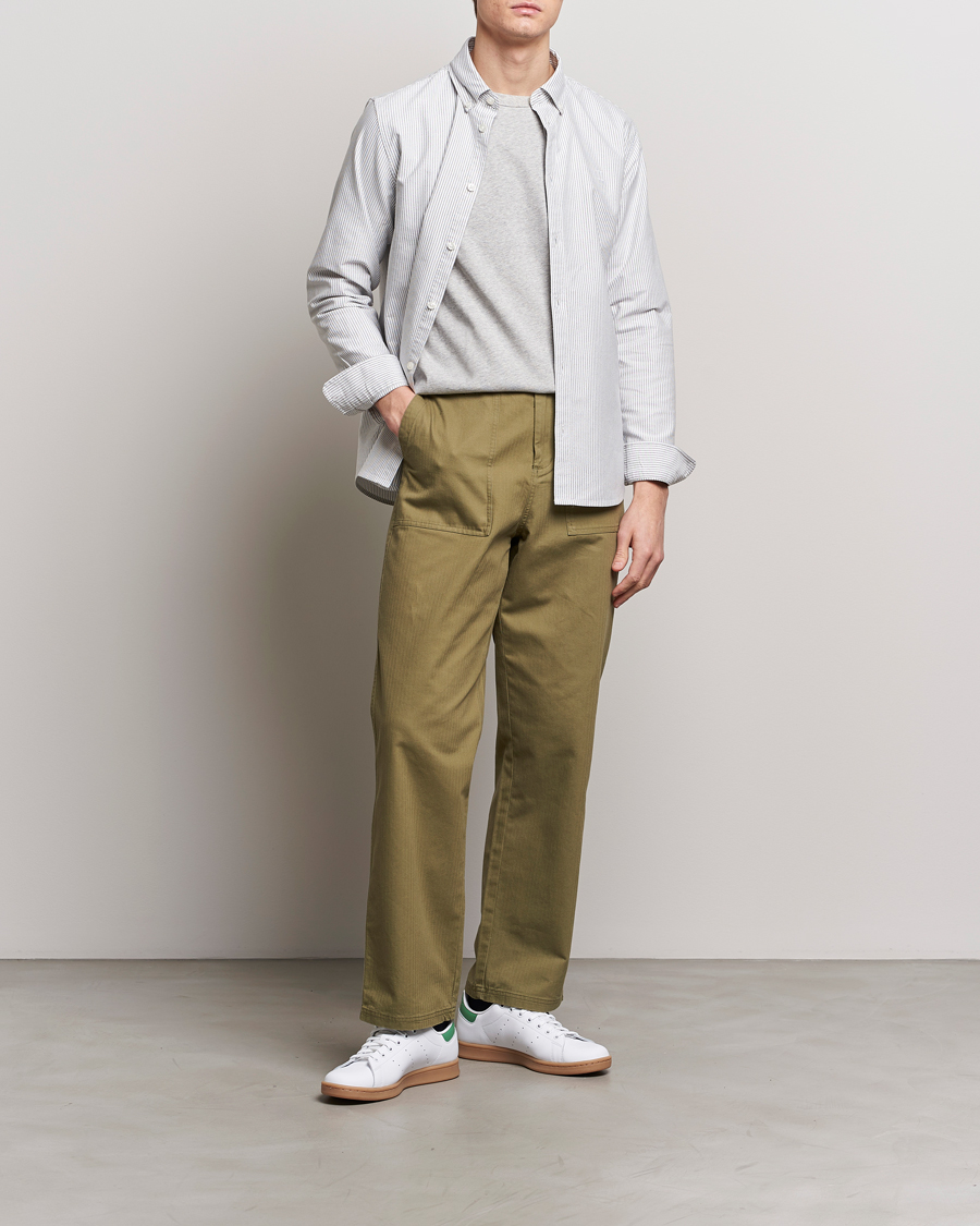 Mies | Kauluspaidat | LES DEUX | Kristian Oxford Shirt Green/White