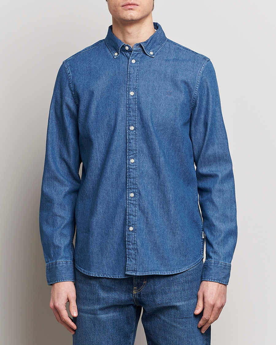 Mies | Farkkupaidat | LES DEUX | Kristian Denim Shirt Medium Blue