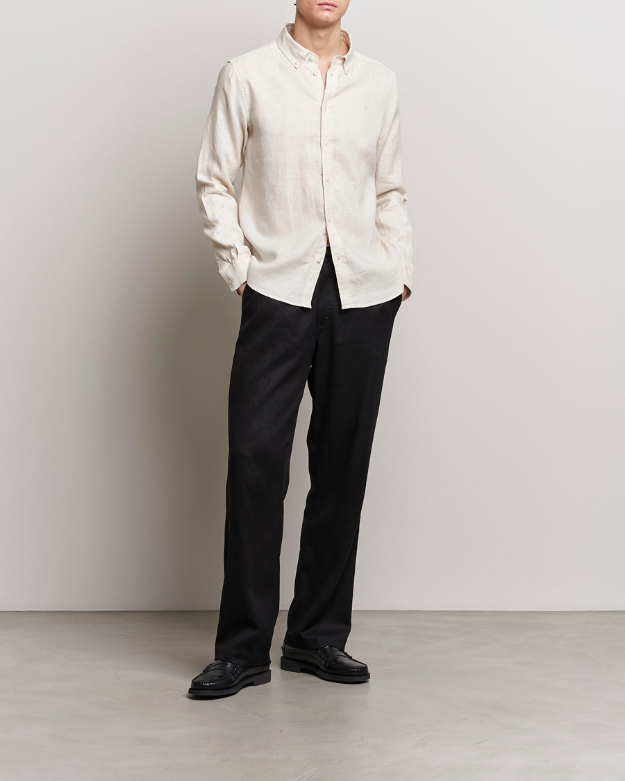Mies | Kauluspaidat | LES DEUX | Kristian Linen Button Down Shirt Ivory
