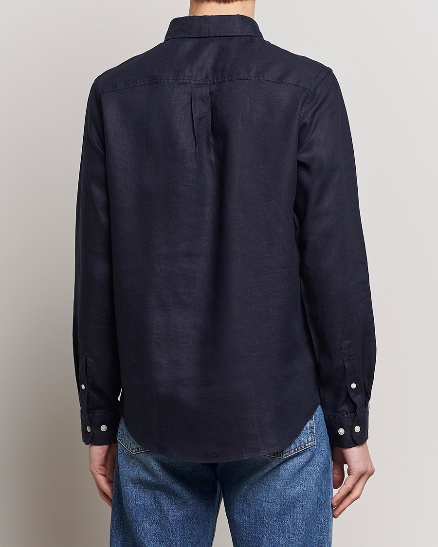 Mies | Kauluspaidat | LES DEUX | Kristian Linen Button Down Shirt Dark Navy
