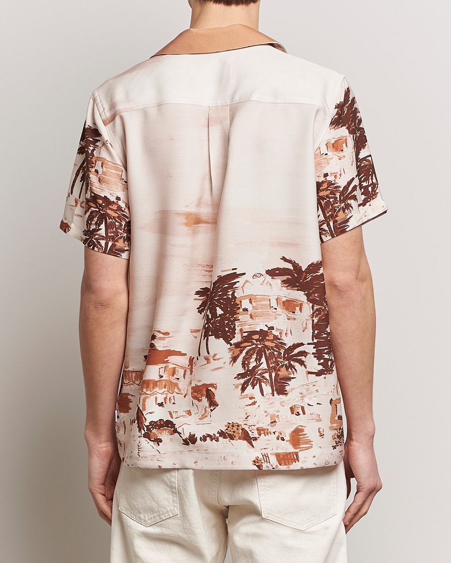 Mies | Kauluspaidat | LES DEUX | Coastal Printed Short Sleeve Shirt Terracotta