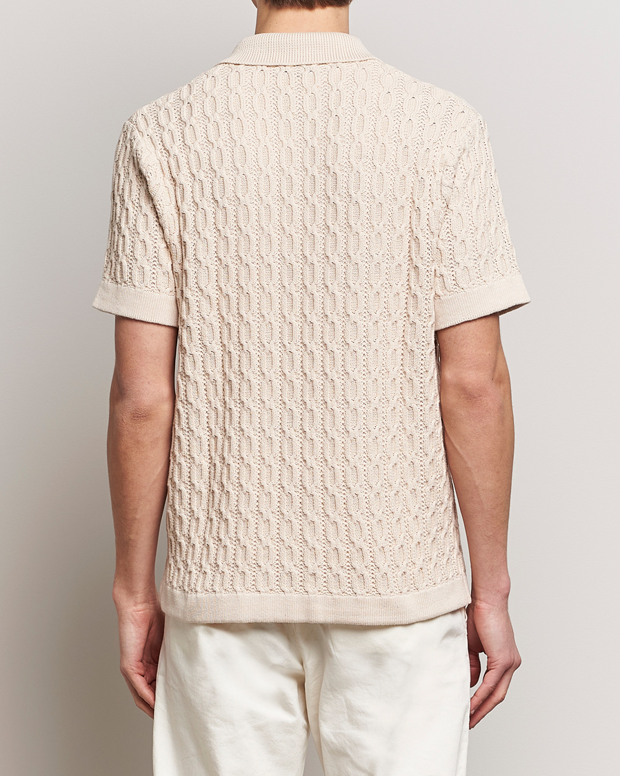 Mies | Kauluspaidat | LES DEUX | Garret Knitted Short Sleeve Shirt Ivory