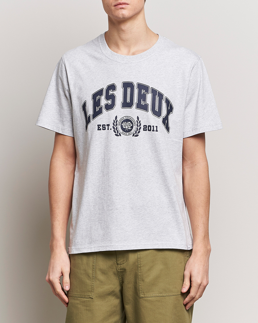 Mies | LES DEUX | LES DEUX | University T-Shirt Snow Melange