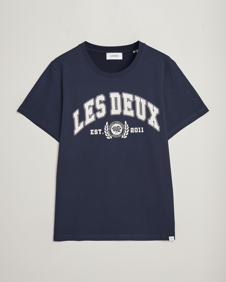 Mies | T-paidat | LES DEUX | University T-Shirt Dark Navy
