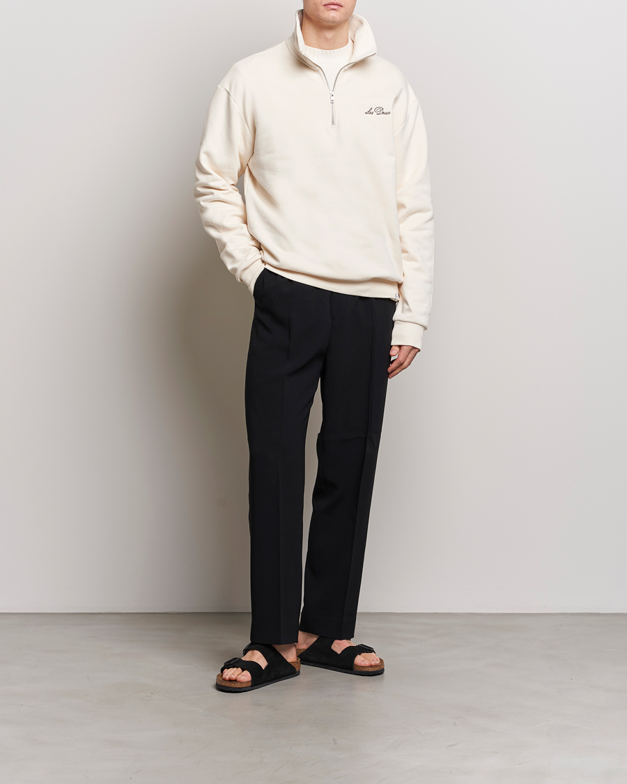 Mies | Puserot | LES DEUX | Crew Half Zip Sweatshirt Light Ivory
