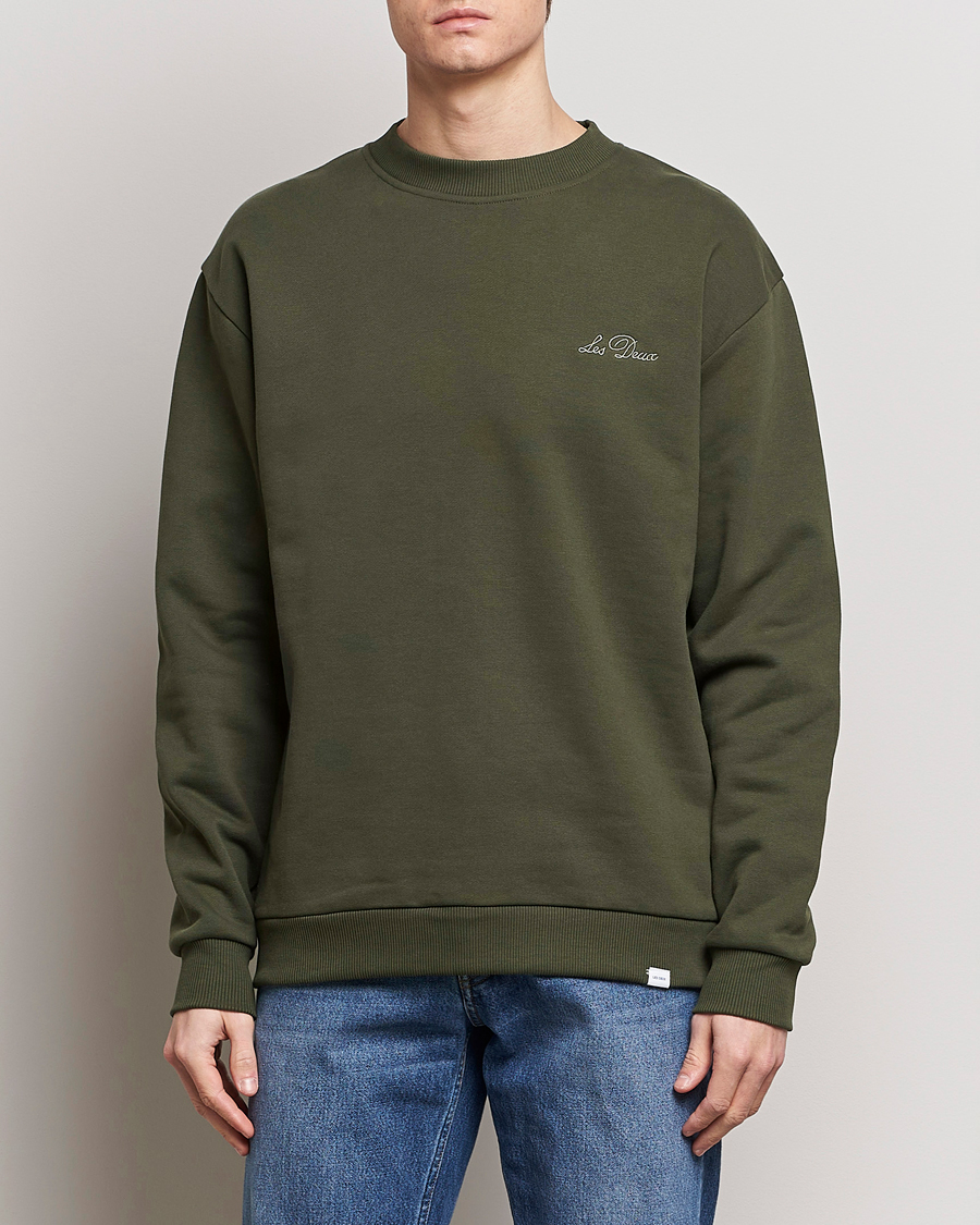 Mies | Puserot | LES DEUX | Crew Sweatshirt Forrest Green