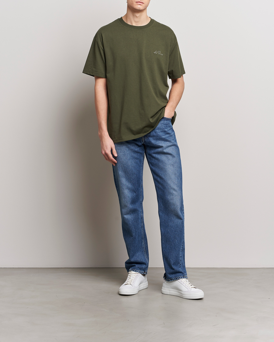 Mies | T-paidat | LES DEUX | Crew T-Shirt Forrest Green