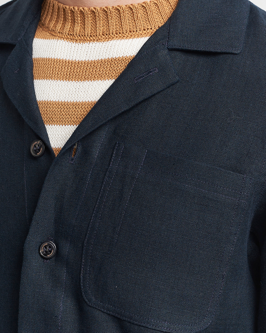 Mies | Kauluspaidat | Peregrine | Grange Linen Shacket Navy