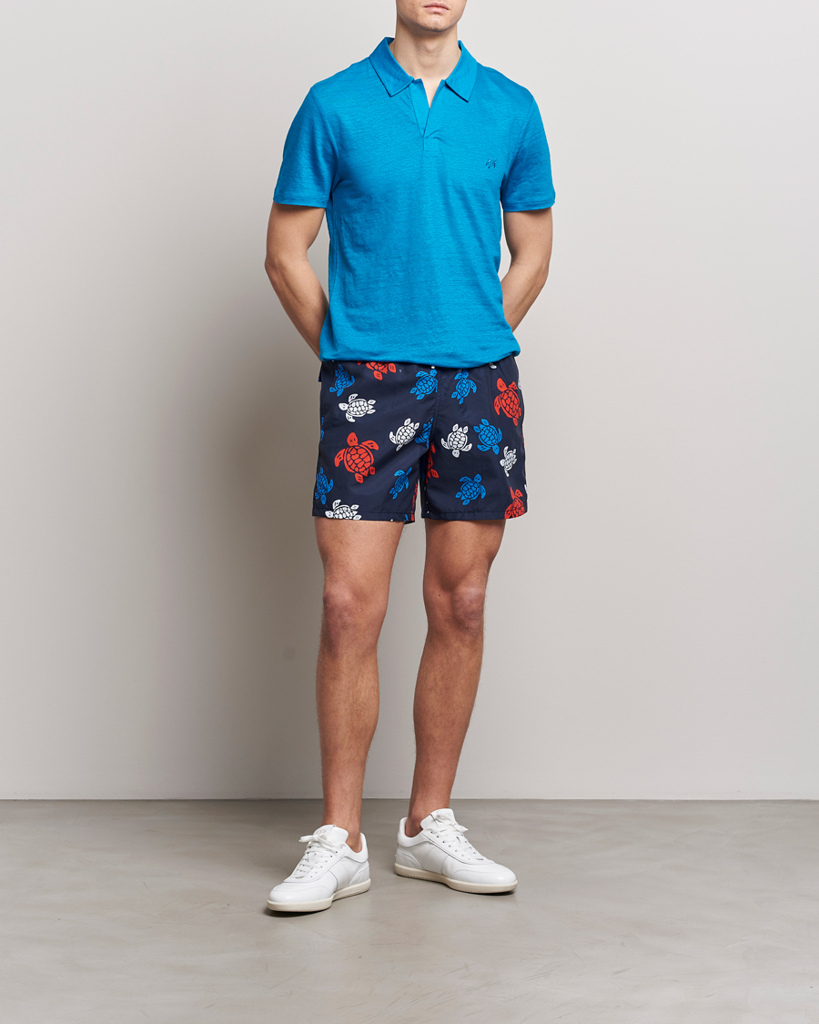 Mies | Uimahousut | Vilebrequin | Moorea Printed Swimshorts Bleu Marine