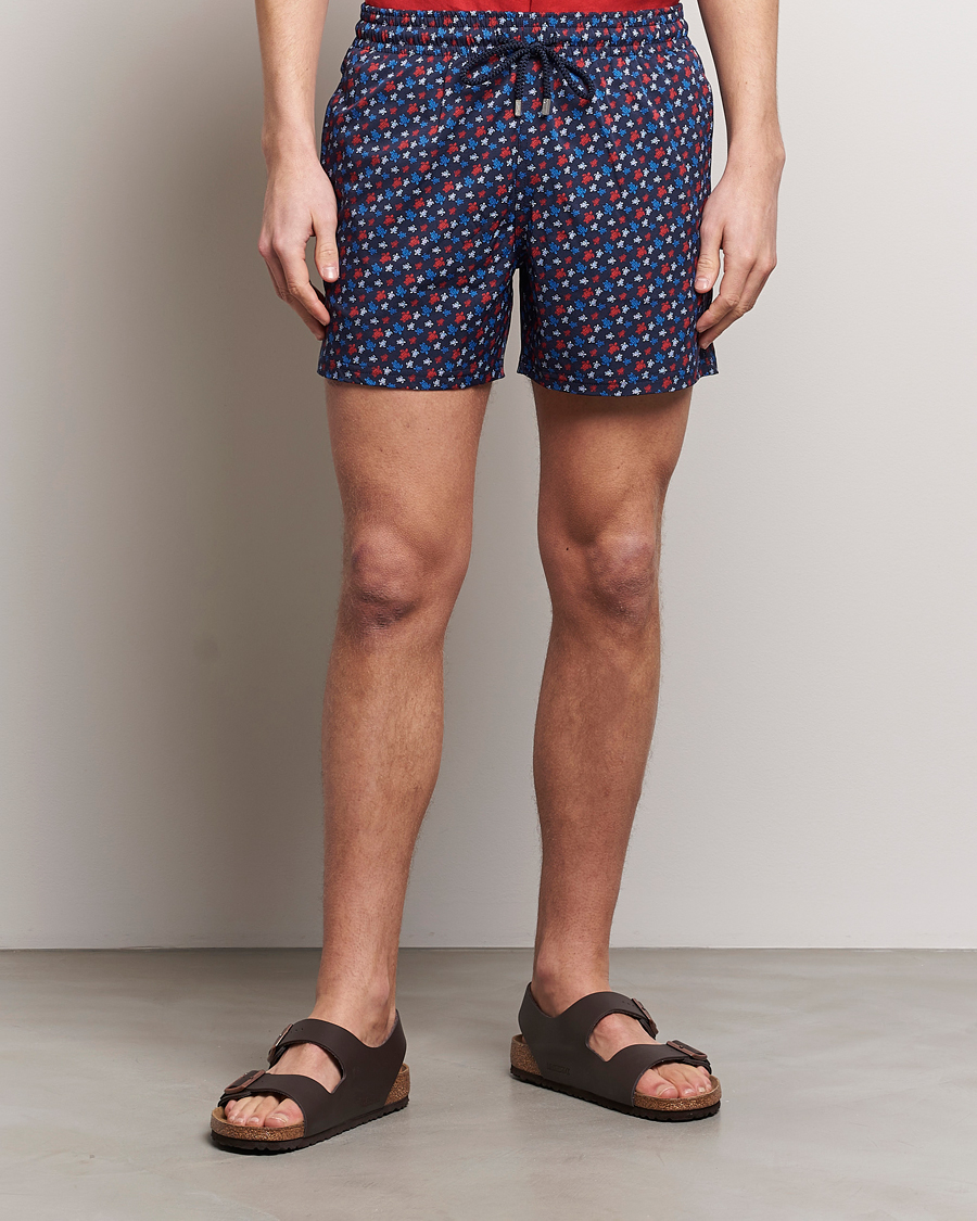 Mies | Uimahousut | Vilebrequin | Moorea Printed Swimshorts Bleu Marine