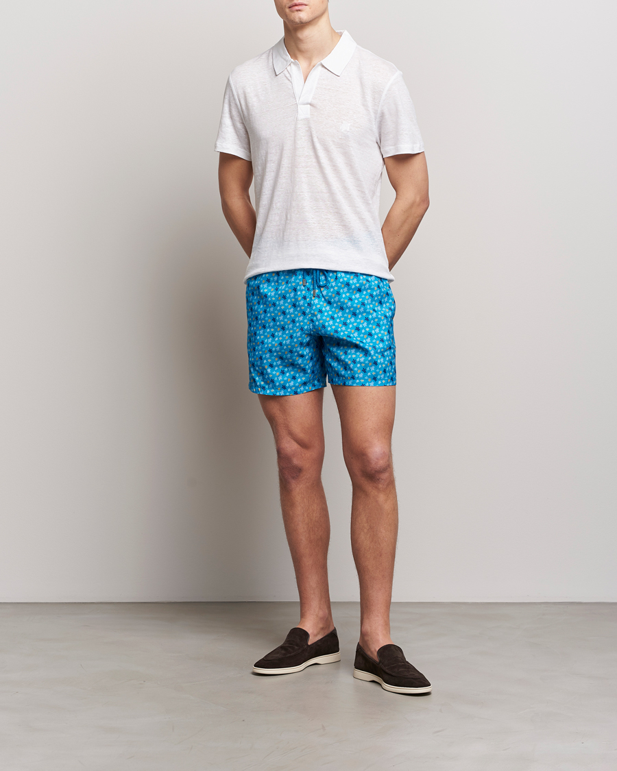 Mies | Uimahousut | Vilebrequin | Mahina Printed Swimshorts Bleu Hawaii