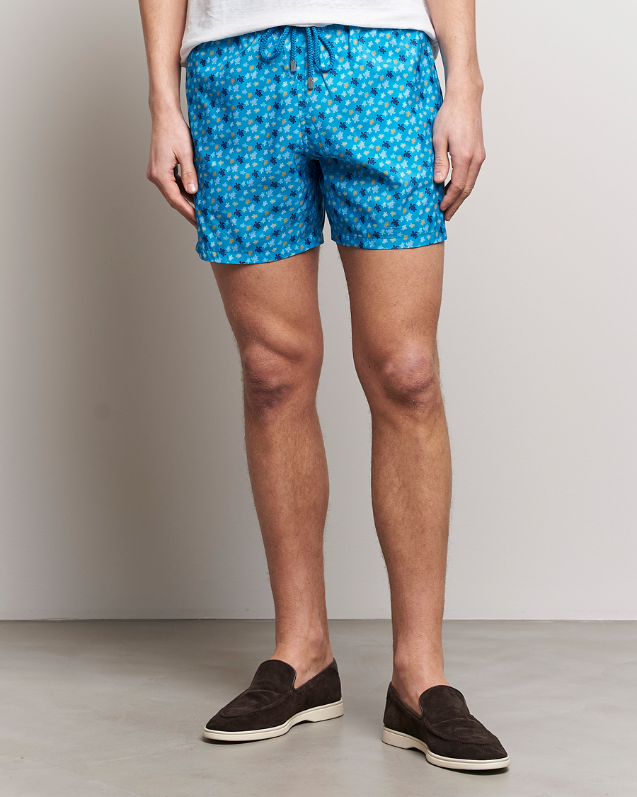 Mies | Uimahousut | Vilebrequin | Mahina Printed Swimshorts Bleu Hawaii