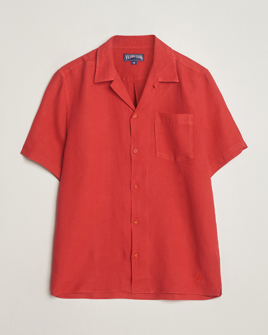 Mies | Kauluspaidat | Vilebrequin | Carhli Resort Short Sleeve Shirt Mouline Rouge