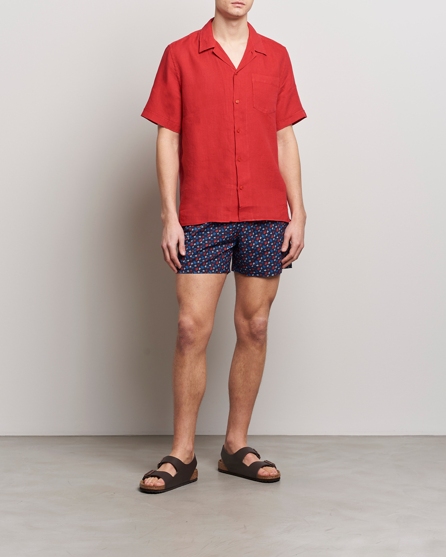 Mies | Kauluspaidat | Vilebrequin | Carhli Resort Short Sleeve Shirt Mouline Rouge