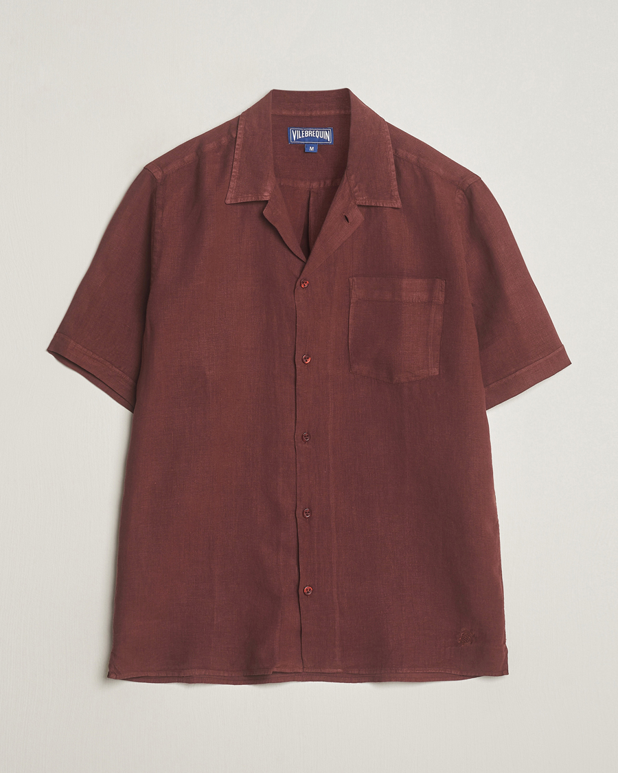 Mies | Kauluspaidat | Vilebrequin | Carhli Resort Short Sleeve Shirt Acajou