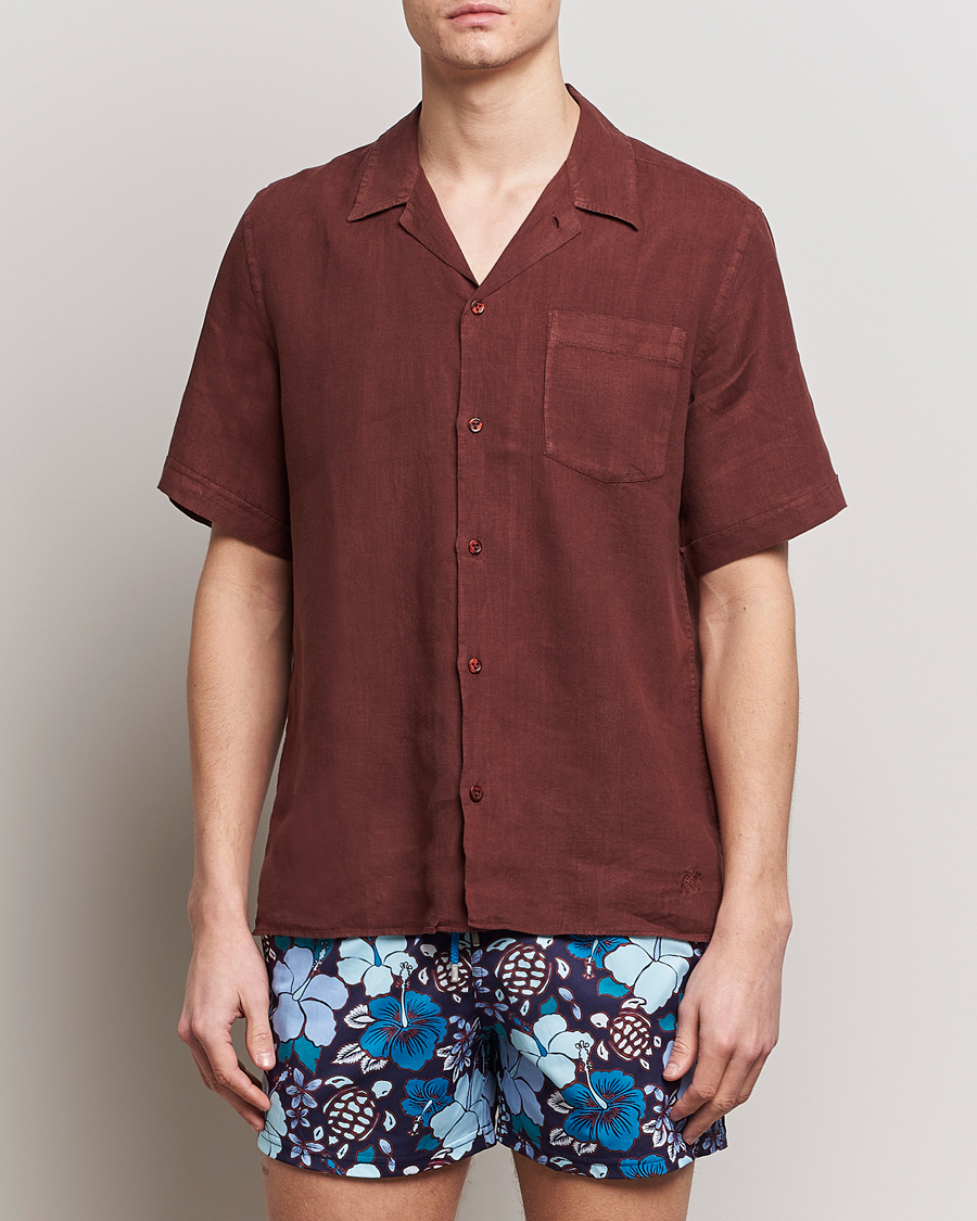 Mies | Vaatteet | Vilebrequin | Carhli Resort Short Sleeve Shirt Acajou