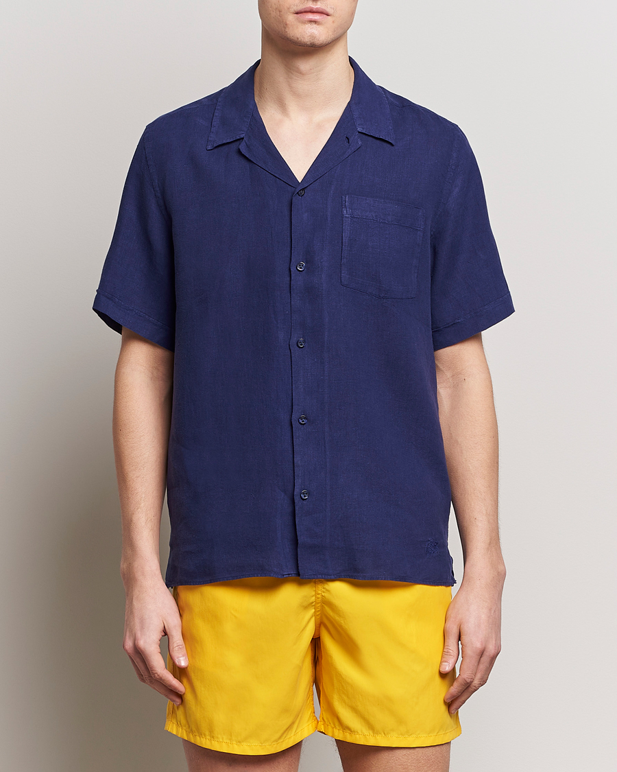 Mies | Kauluspaidat | Vilebrequin | Carhli Resort Short Sleeve Shirt Minuit