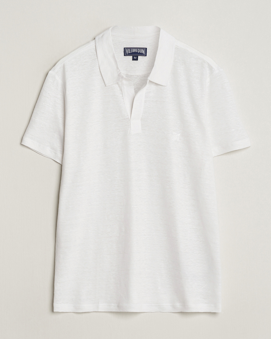 Mies | Pikeet | Vilebrequin | Pyramid Linen Jersey Polo Blanc