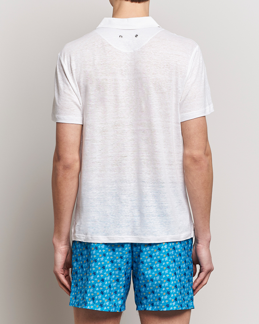 Mies | Pikeet | Vilebrequin | Pyramid Linen Jersey Polo Blanc
