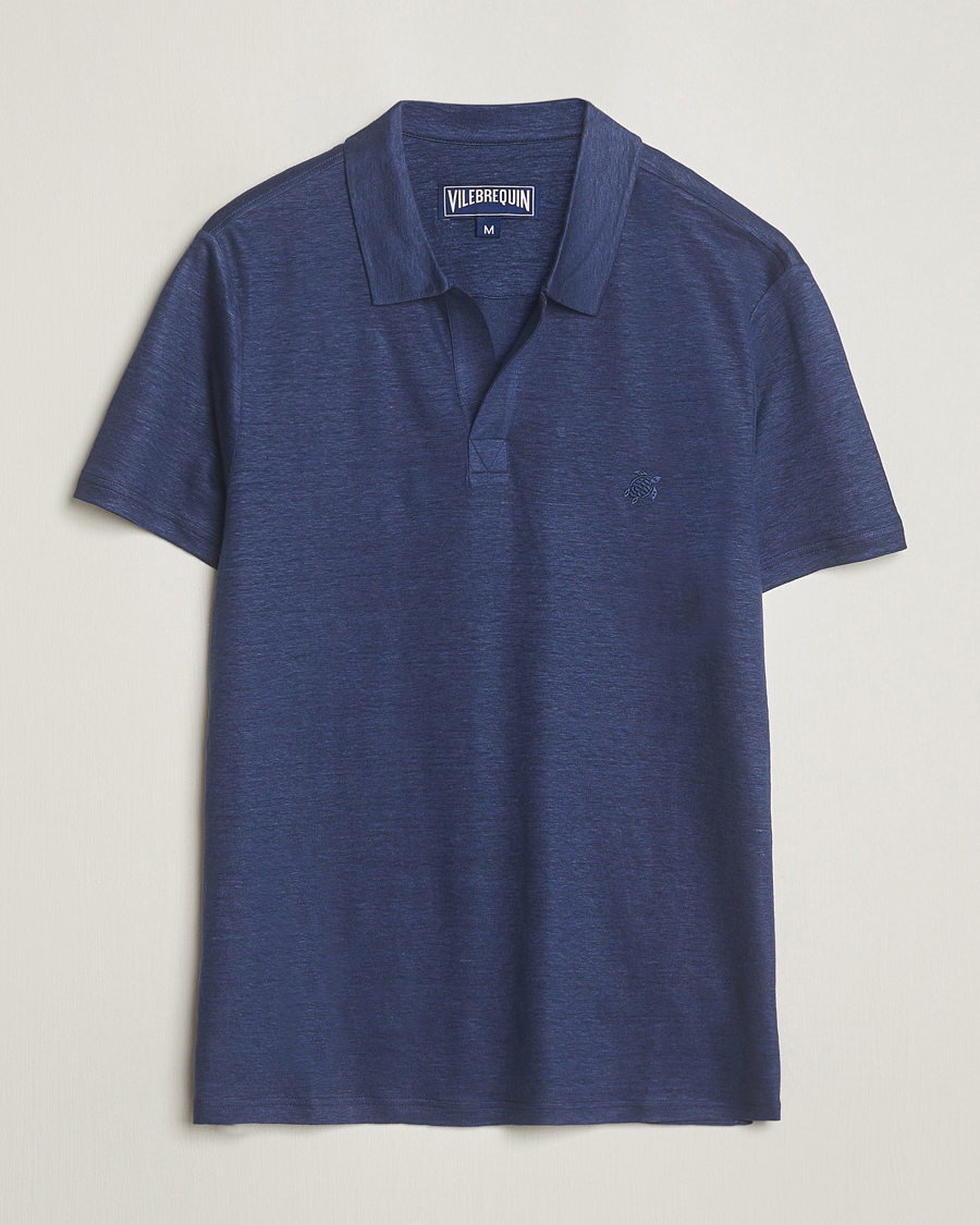 Mies | Pikeet | Vilebrequin | Pyramid Linen Jersey Polo Bleu Marine