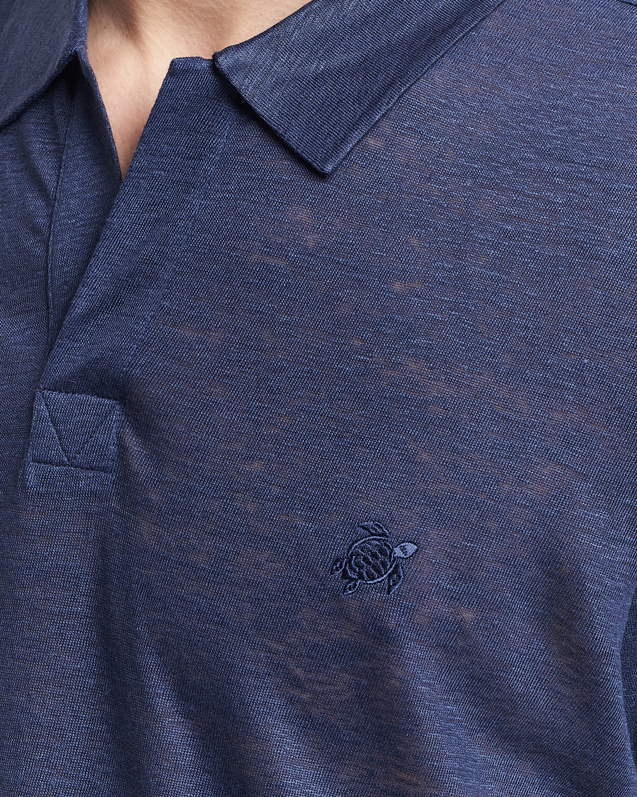 Mies | Pikeet | Vilebrequin | Pyramid Linen Jersey Polo Bleu Marine