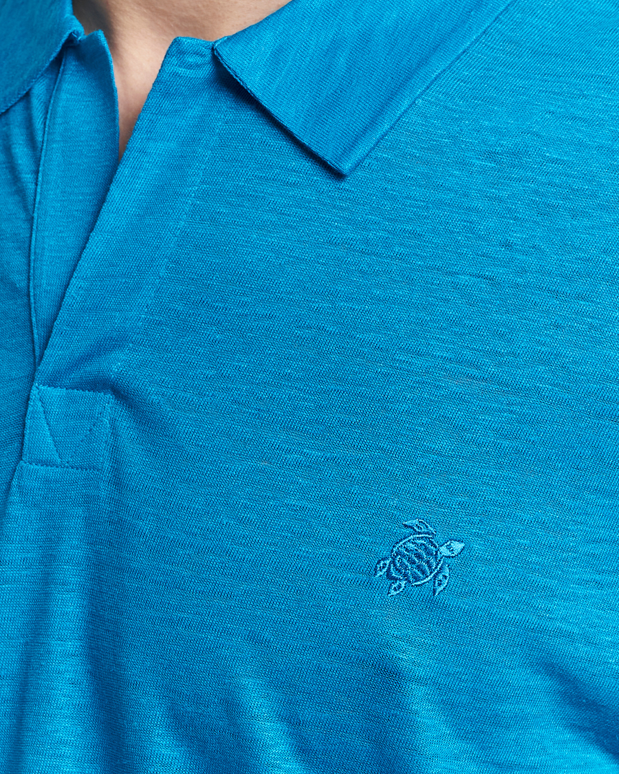 Mies | Pikeet | Vilebrequin | Pyramid Linen Jersey Polo Bleu Hawaii