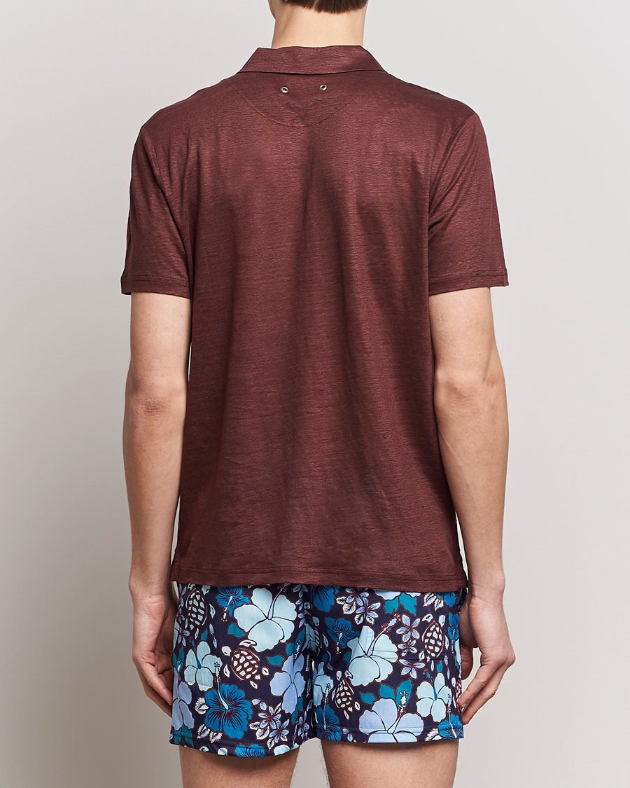 Mies | Pikeet | Vilebrequin | Pyramid Linen Jersey Polo Acajou