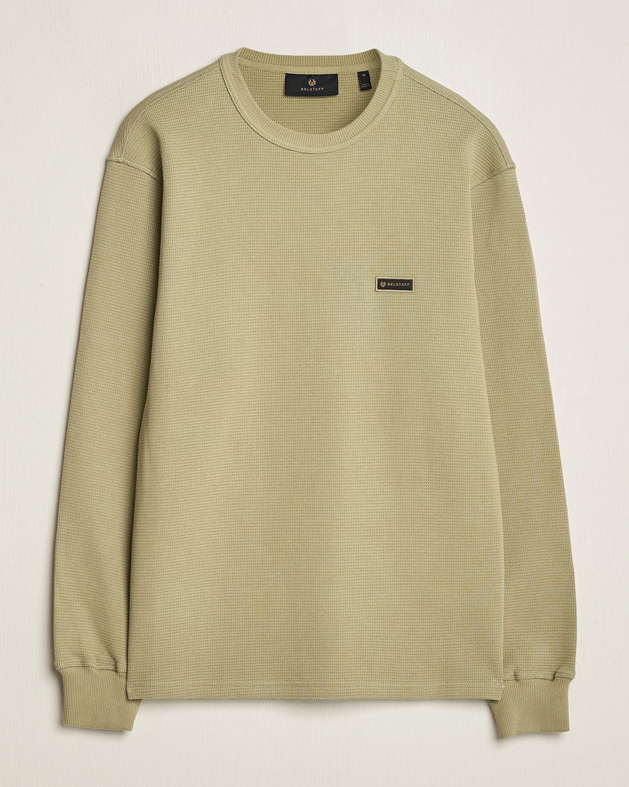 Mies | Puserot | Belstaff | Tarn Long Sleeve Waffle Sweatshirt Aloe