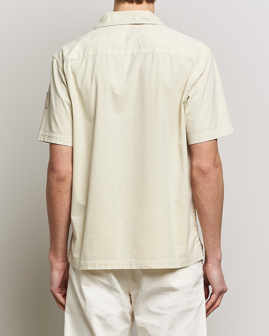 Mies | Kauluspaidat | Belstaff | Caster Short Sleeve Seersucker Shirt Beige