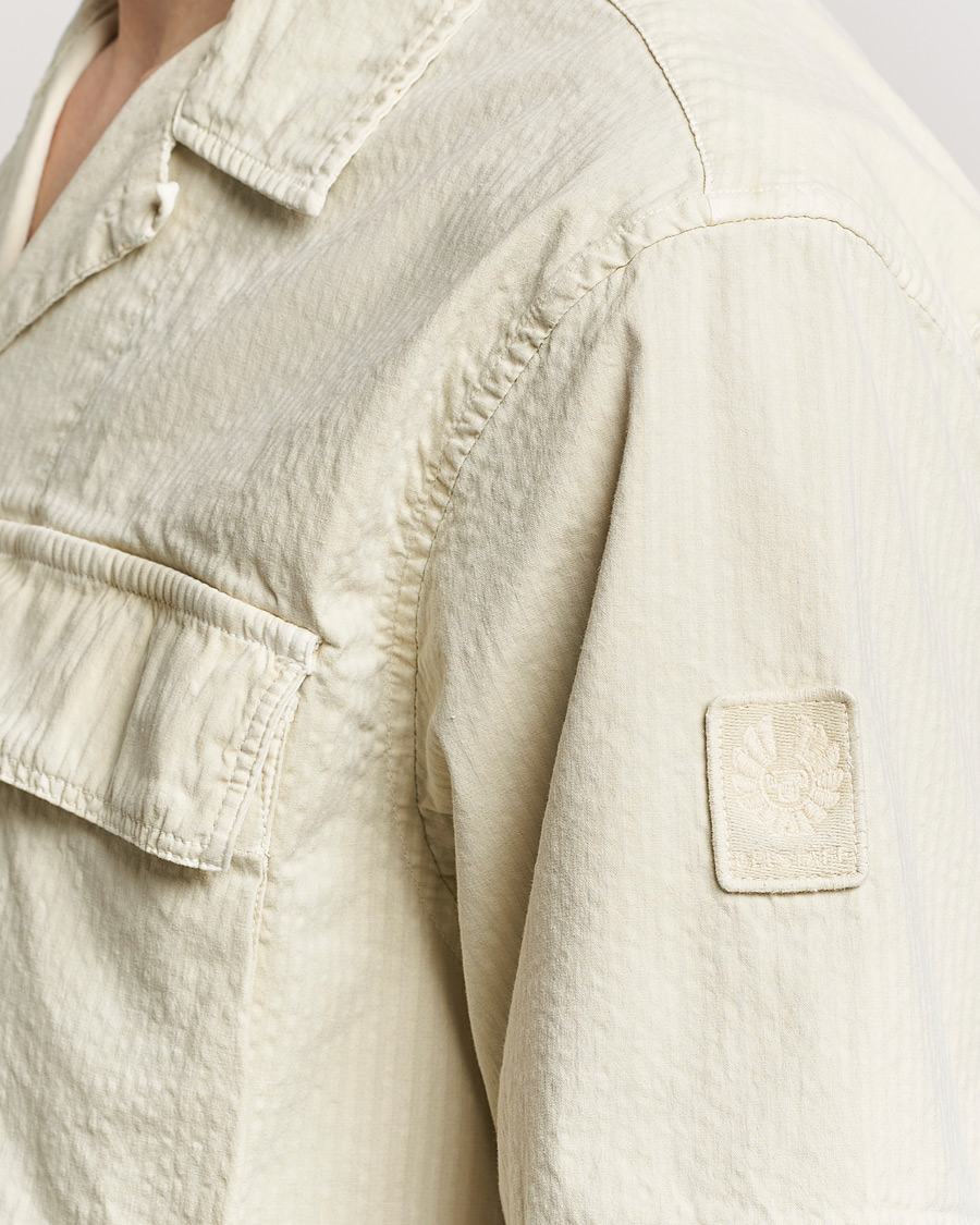 Mies | Kauluspaidat | Belstaff | Caster Short Sleeve Seersucker Shirt Beige