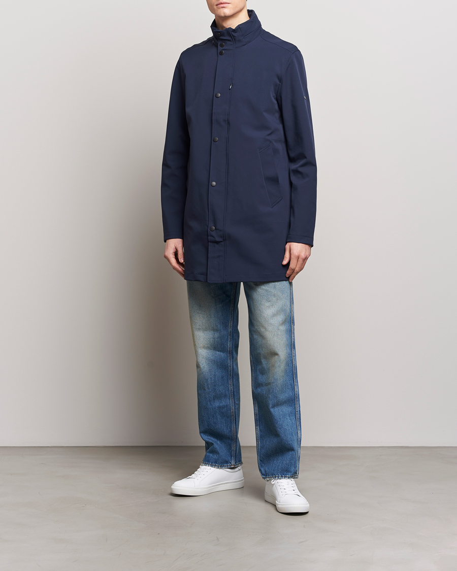 Mies | Takit | J.Lindeberg | Tepley Midlength Water Resistant Stretch Coat Navy