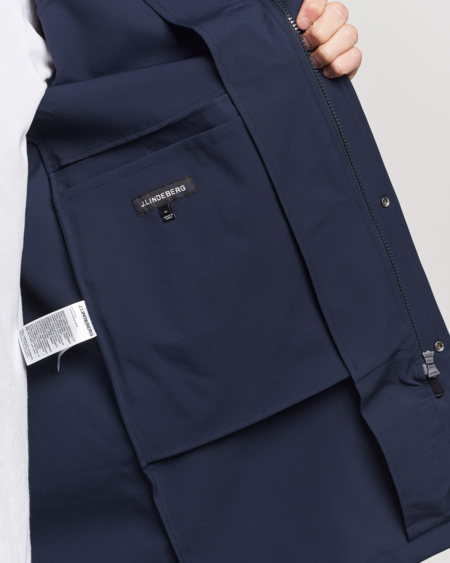 Mies | Takit | J.Lindeberg | Tepley Midlength Water Resistant Stretch Coat Navy