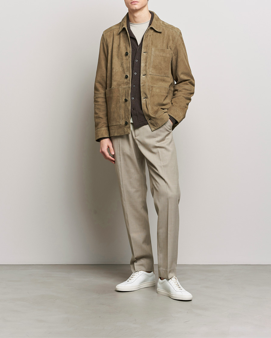 Mies | Takit | J.Lindeberg | Walt Suede Jacket Walnut