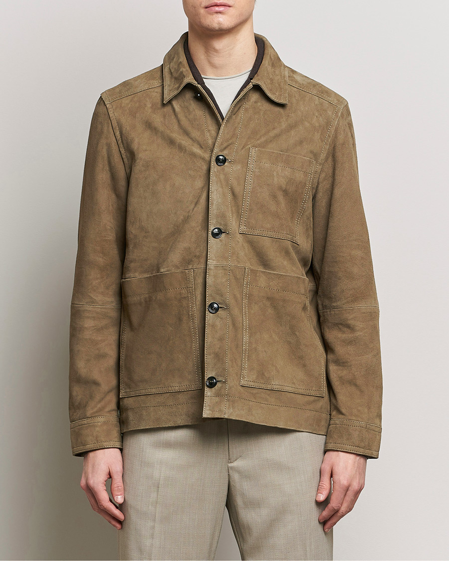 Mies | Takit | J.Lindeberg | Walt Suede Jacket Walnut