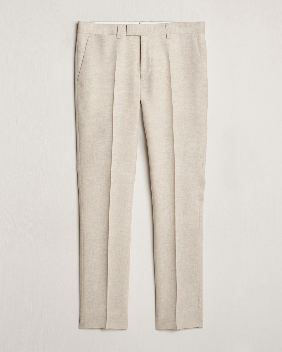 Mies | Housut | J.Lindeberg | Grant Super Linen Trousers Moonbeam